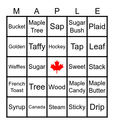 Maple Madness Bingo Card