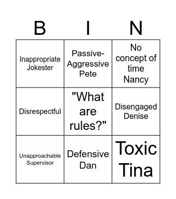 Problem Employees Bingo Card