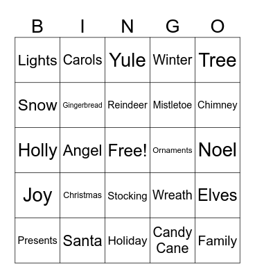 Christmas Bingo Card
