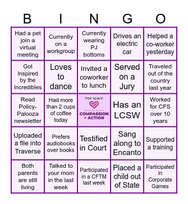 Happy Social Work Month!!! Bingo Card