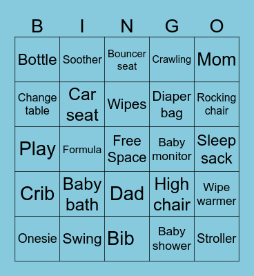 Baby Shower Bingo Card