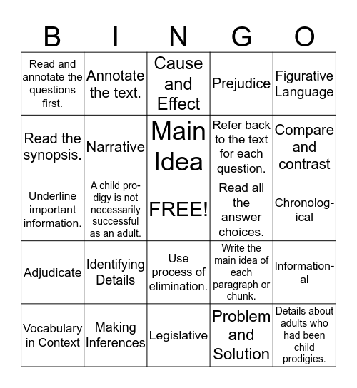 BINGO Card