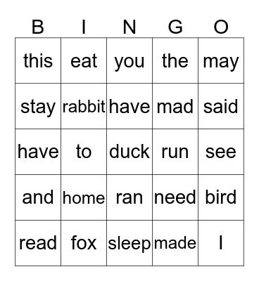 I See You Bingo Card