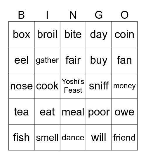 Yoshi's Feast by Kimiko Kajikawa Bingo Card