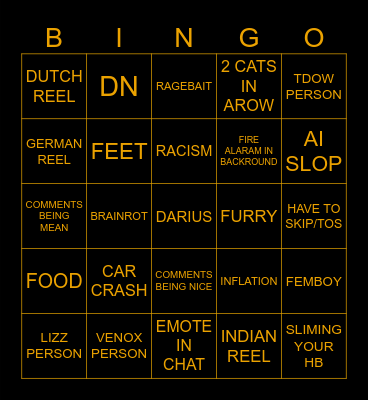 REELS BINGO Card