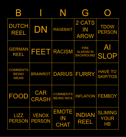 REELS BINGO Card