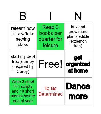 Angie's Bingo Card Bingo Card