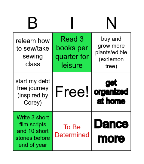 Angie's Bingo Card Bingo Card