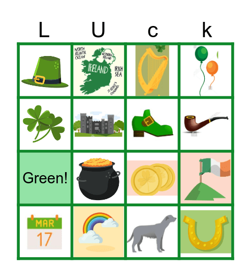Saint Patrick's Day Bingo Card