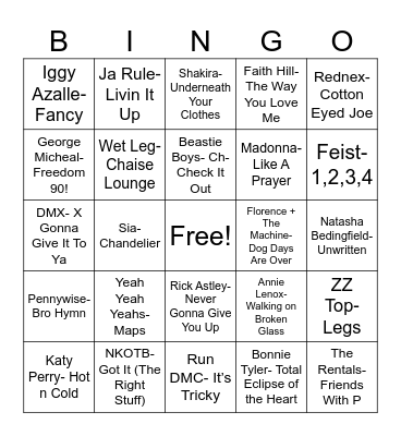 Radio Bingo Square Up Bingo Card