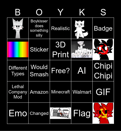 Boykisser Image Bingo Card