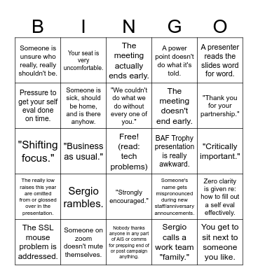 2/25/25 Bingo Card