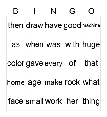 2nd Grade Sight Words (to Unit 1- lesson 9) Bingo Card