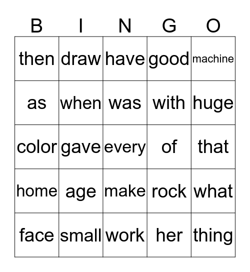 2nd Grade Sight Words (to Unit 1- lesson 9) Bingo Card