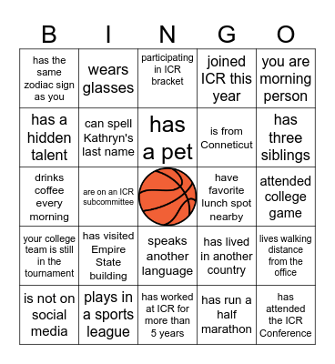 Get to Know Your Co-Workers Bingo Card