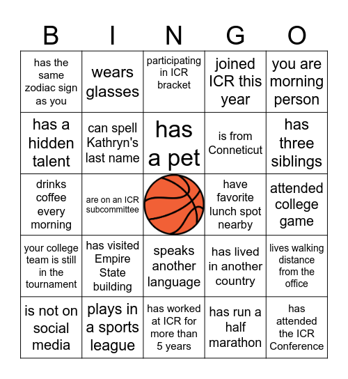 Get to Know Your Co-Workers Bingo Card