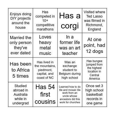 Budget & CFS Bingo Card