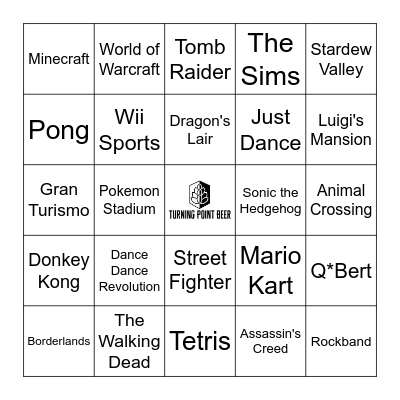 Video Game Bingo Card