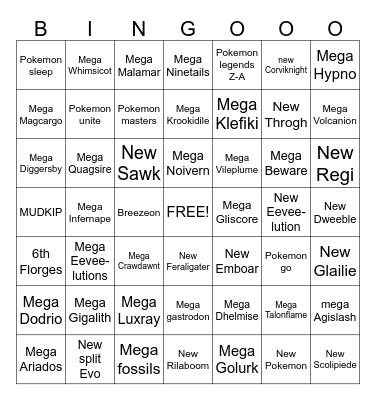 Pokemon presents bingo Card