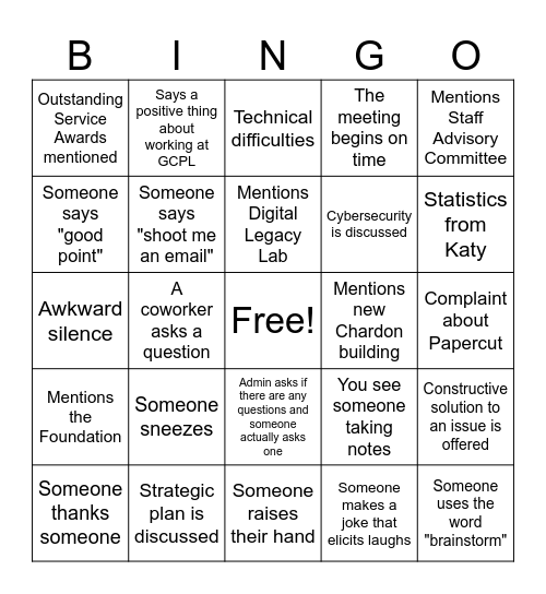 Roundtable 2025 Bingo #3 Bingo Card