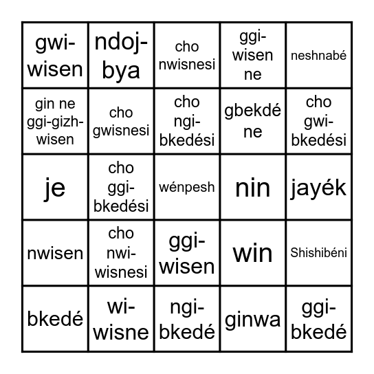 CHC Zheshmowen Bingo Card