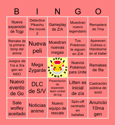 POKÉMON DAY Bingo Card