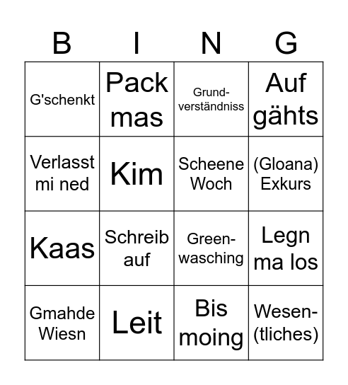Herr Reiter Bingo Card
