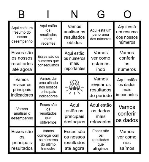 Reunião de Resultados Bingo Card