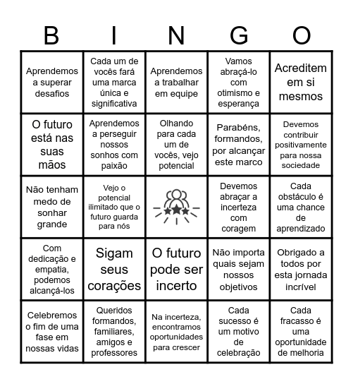 Discurso de Formatura Bingo Card