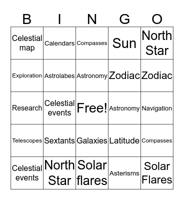 Exploring Constellations Bingo! Bingo Card