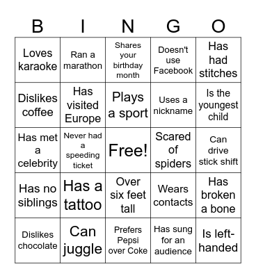 Fourth Quarter Fun Bingo Card