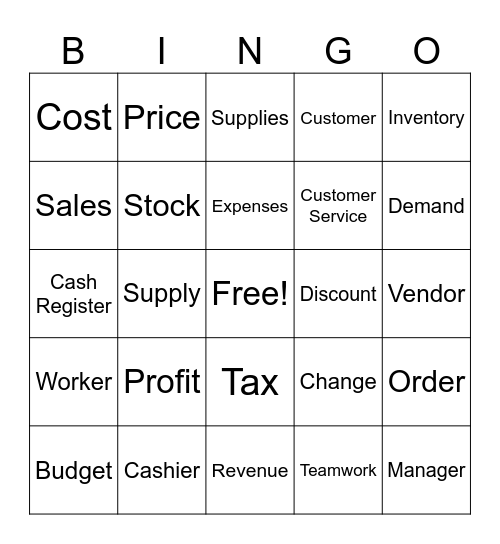 Buisness Bingo Card