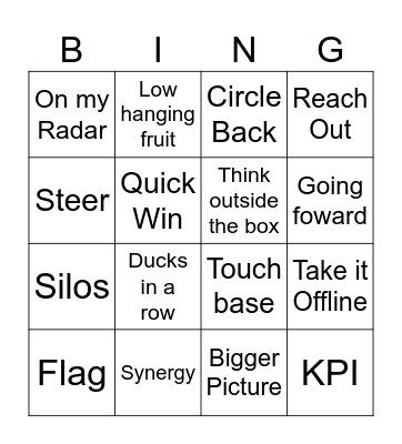 Buzzword Bingo Card