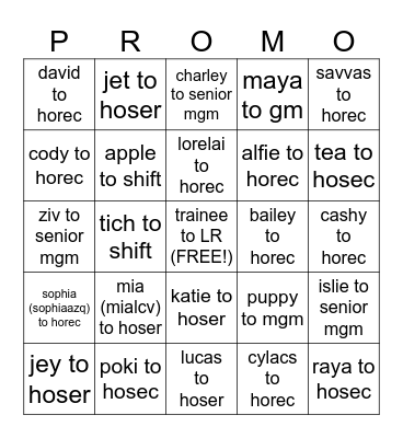 Bloxton Promo Bingo 2025 Bingo Card