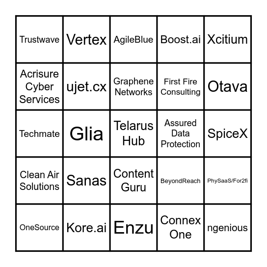 Telarus Supplier Open House Bingo Card