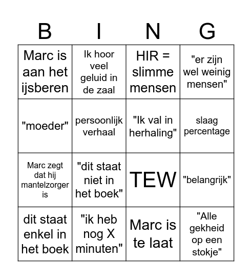 Marc Logman Bingo Card