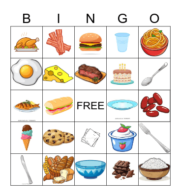 Food Bingo Card