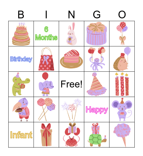 A's 1/2 Birthday Bingo Card