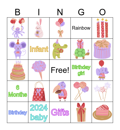 A's 1/2 Birthday Bingo Card
