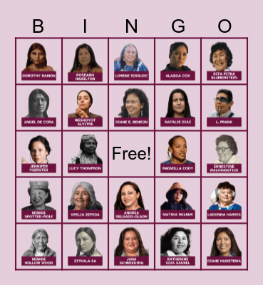 Women’s History Month Bingo Card
