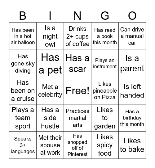 Visual Search Onsite Bingo Card