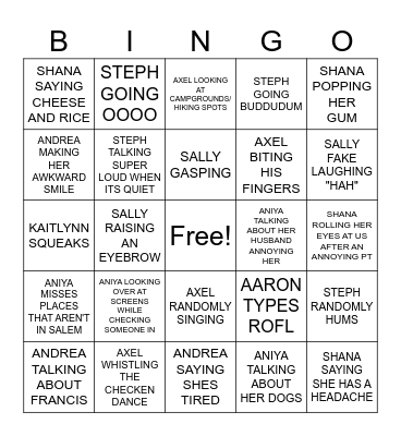 STAFF BINGO Card