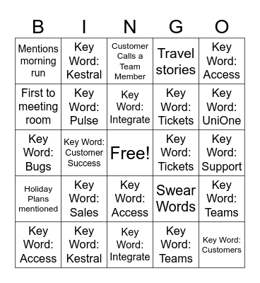 Jonas Leisure BINGO Card