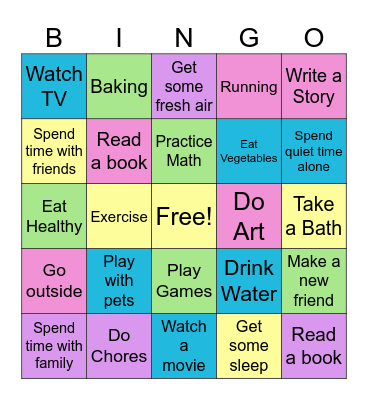 Habit 7: Sharpen The Saw Bingo Card