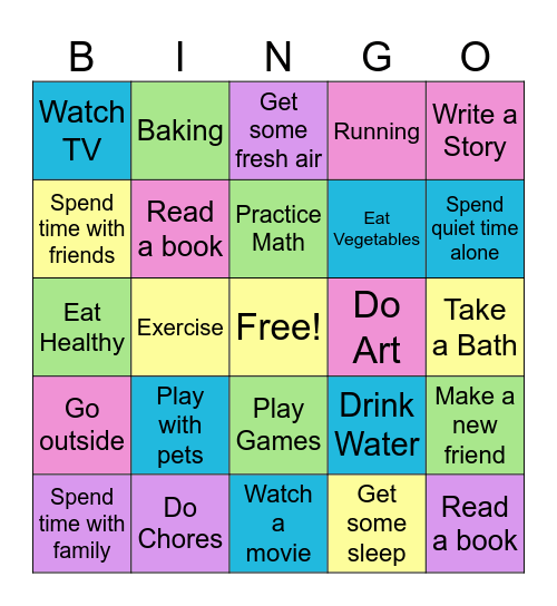Habit 7: Sharpen The Saw Bingo Card