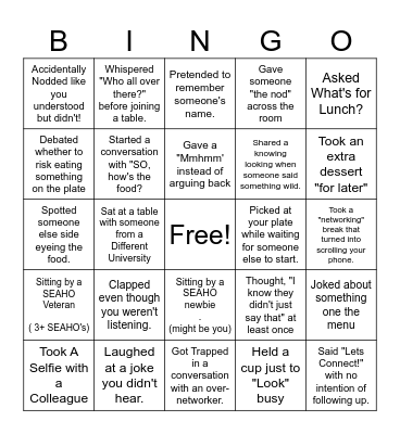 Black SEAHO Luncheon Bingo Card
