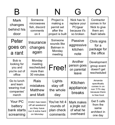 Robison Bingo Card