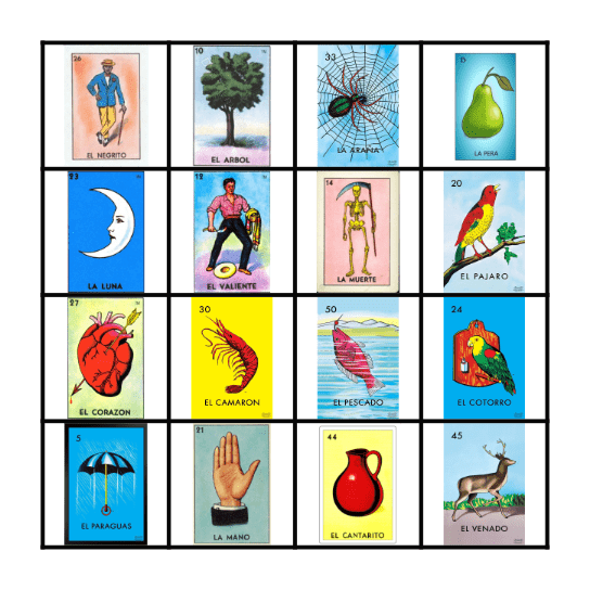 Loteria Bingo Card