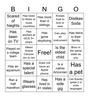 Fourth Quarter Fun Bingo Card