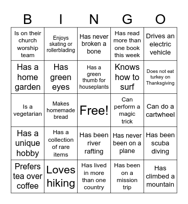 Fourth Quarter Fun Bingo Card